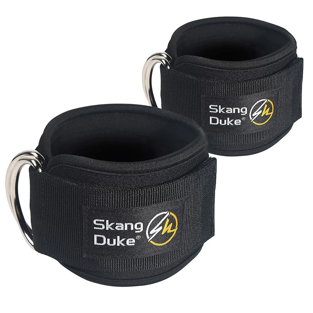 Fitness Ankle Straps D-Ring Support Cuffs Gym Leg Strength